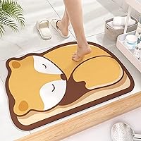 Vista 7 de Tapete de entrada súper absorbente, cojines antideslizantes de secado rápido con dibujos animados, tapetes absorbentes para inodoro, cojines de Rana