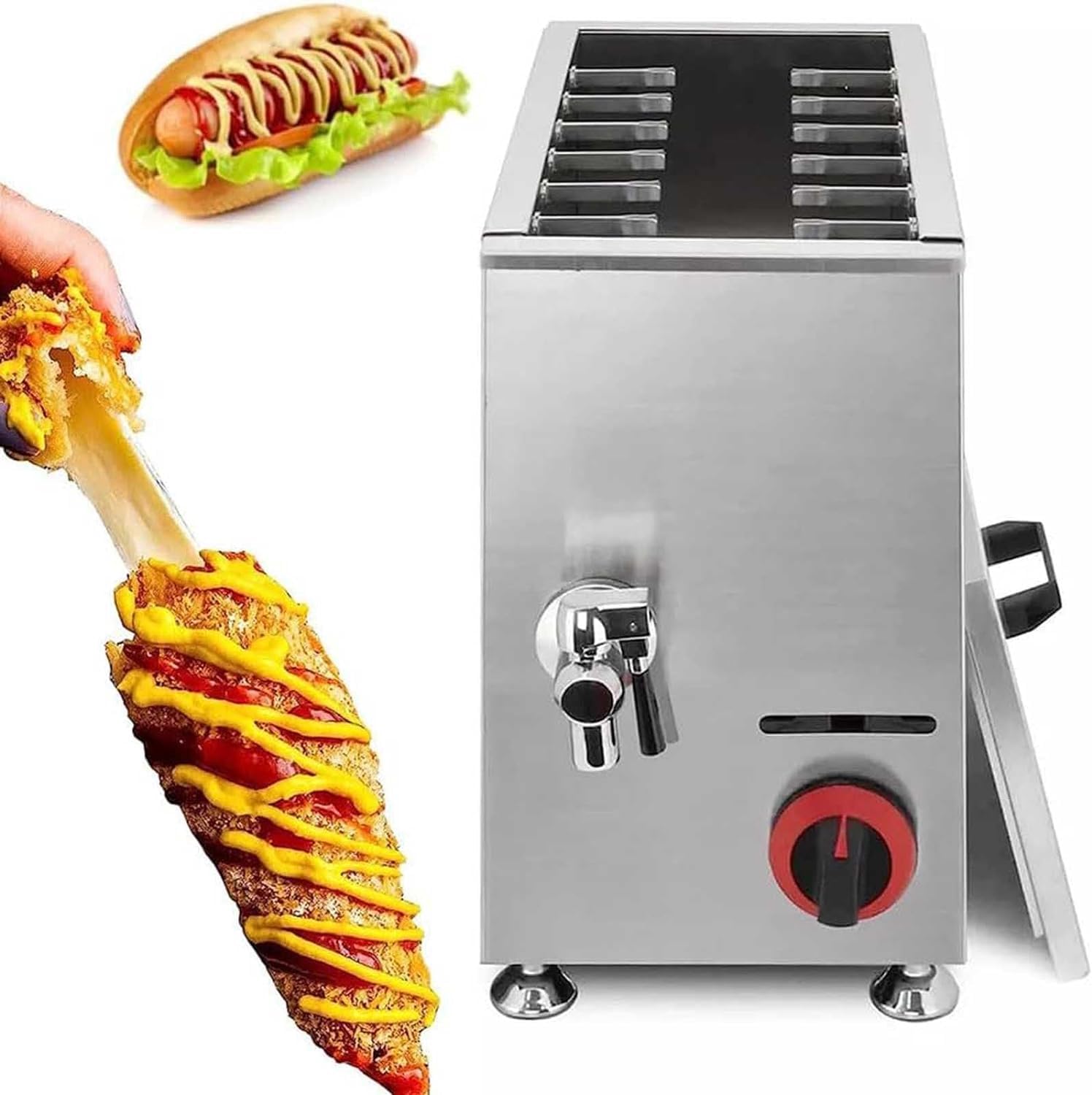 Kommerzielle Fritteuse, 21L Käse Hot Dogs Sticks Fritteuse, LPG Fritteuse, für Küche Restaurant Snack Bar Kantine Home