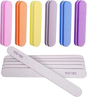 Nail File and Buffer Set (12 Pcs), Nail Files for Gel Nails Acrylic Natural Nails, limas para unas acrilicas Professional Manicure Nail File Kit 100/180 Grit Emery Board Filer Buffing Buffers Blocks