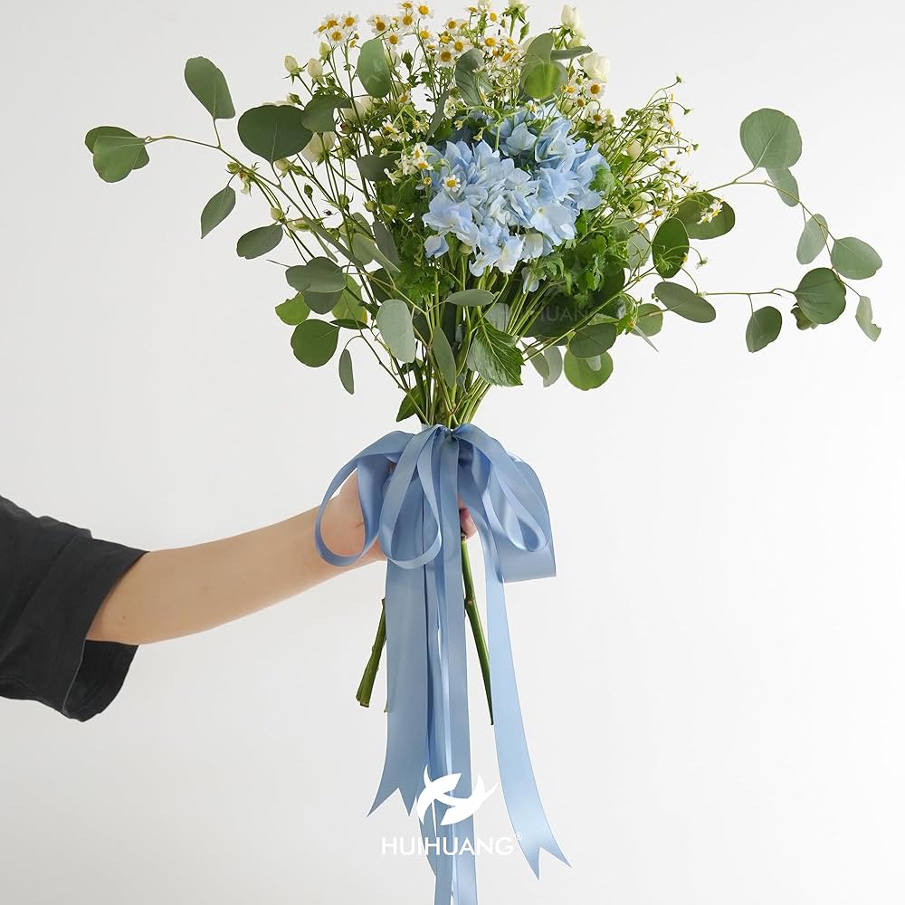 Amazon.com: HUIHUANG Dusty Blue Ribbon 1-1/2 inch Double