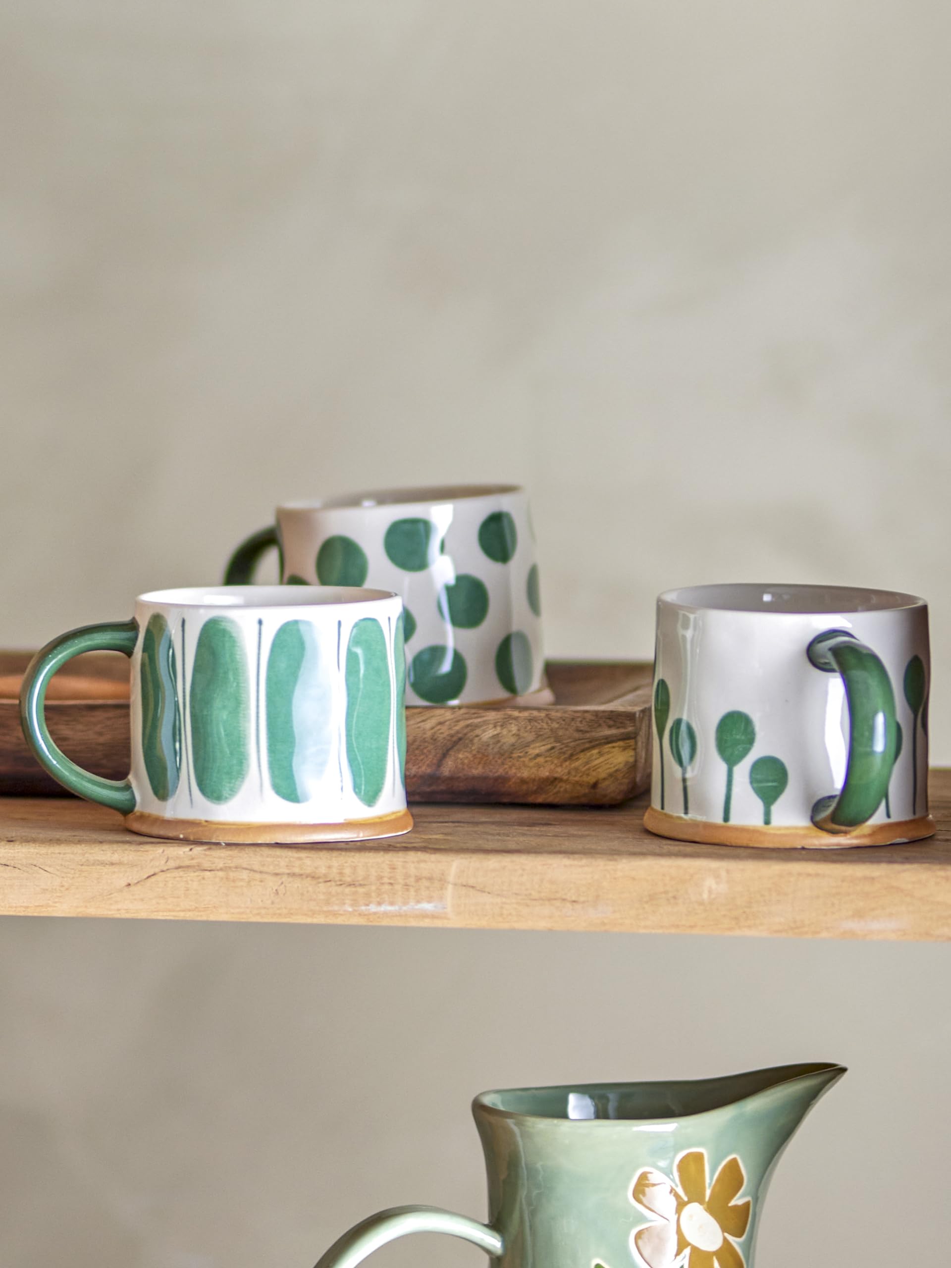 Bloomingville CREATIVE COLLECTION Linora - Set di 3 tazze, in gres porcellanato, dimensioni 11 x 8,5 cm, 450 ml