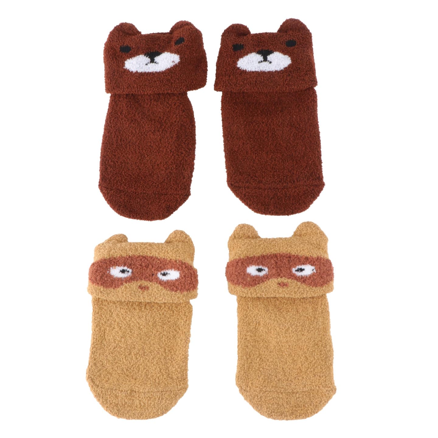 COLLBATH Warm Soft Baby Socks 2 Pairs Infant Floor Socks Anti-slip for Cold Weather