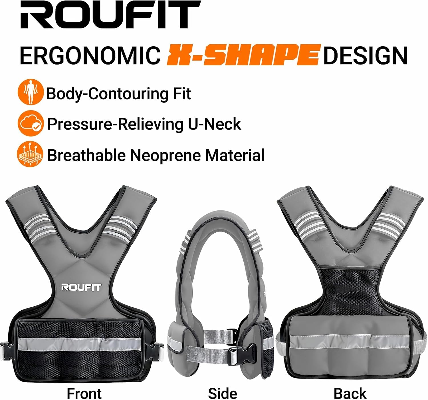 Adjustable Weighted Vest for Women Workout (4-10lb / 6-15lb), Odor-Free Soft Neoprene Weight Vest with Wide Padded Shoulder Straps, Comfort Workout Equipment for Walking, Running, Cardio