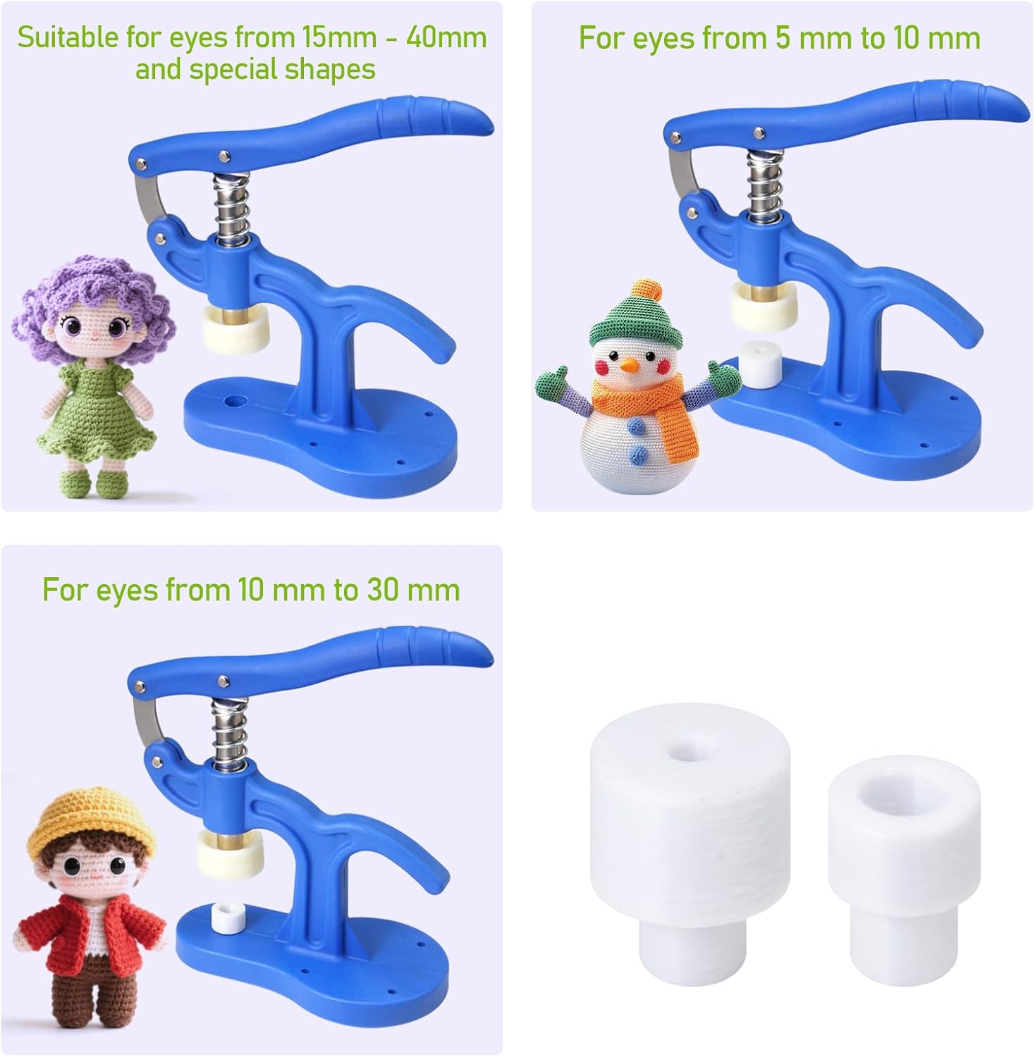Safety Eye Tool Large Size Safety Eye Install Tool for Amigurumi, Auxiliary Tool for Attaching Safety Eyes for Stuffed 5-45mm Animal Eyes, Crafting Supplies for Crocheted Toys - Image 2