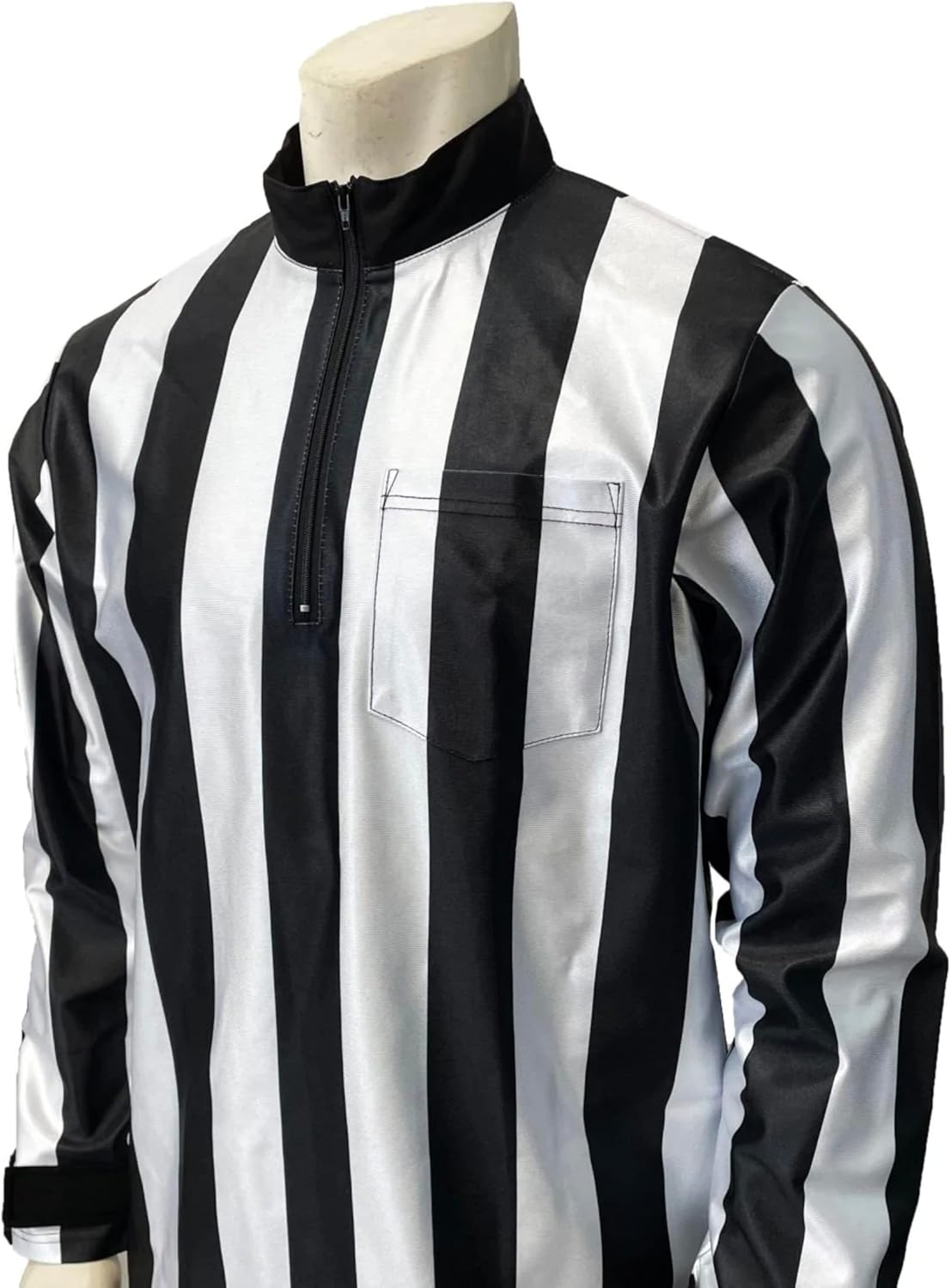 Smitty | FBS-126 | 2" Stripe Water Resistant Single Layer Referee Shirt | Water Resistant Shell | Football Official 9" Zipper