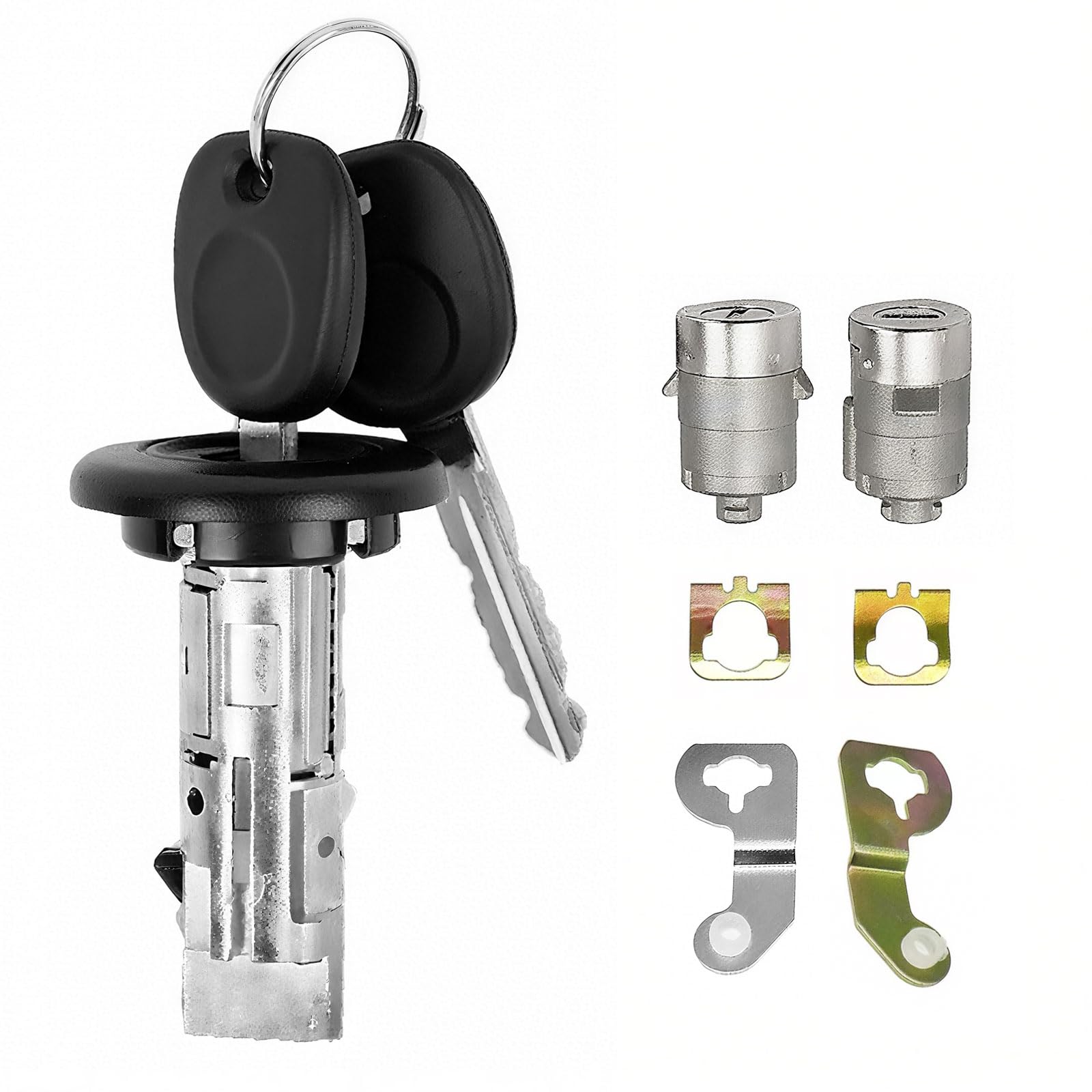 Ignition Switch Lock Cylinder & Pair Front Door Lock Cylinders with Keys Compatible with 2003-2006 Chevy Silverado Suburban GMC Sierra Yukon Cadillac