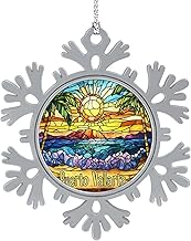 Pewter Tree Ornament Landscape Beach Summer Sky Twilight Xmas Gift Christmas Decoration Keepsake Ornament Puerto Vallarta Honeymoon Vacay Travel Gift for New Year's Christmas Winter Party Decoration