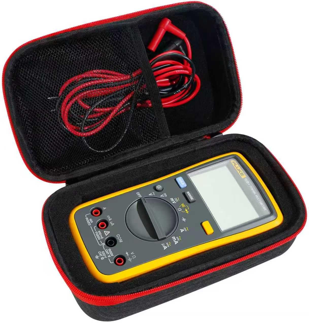 Hard Carrying Case for Fluke 117/115/116/113/114/15B+/17B+/177/87/88V/1587FC/223 Digital Multimeter, Protective Carrying Storage Bag with Mesh Pocket