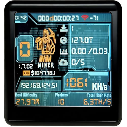 Heltec Bitcoin Miner - Lucky Solo Lottery Miner with 1060 KH/s, 2000% Win Boost, 1.54” Display Smart Gift, WiFi/BLE, USB Plug & Play Crypto BTC Miner Machine (NM-TV 154)