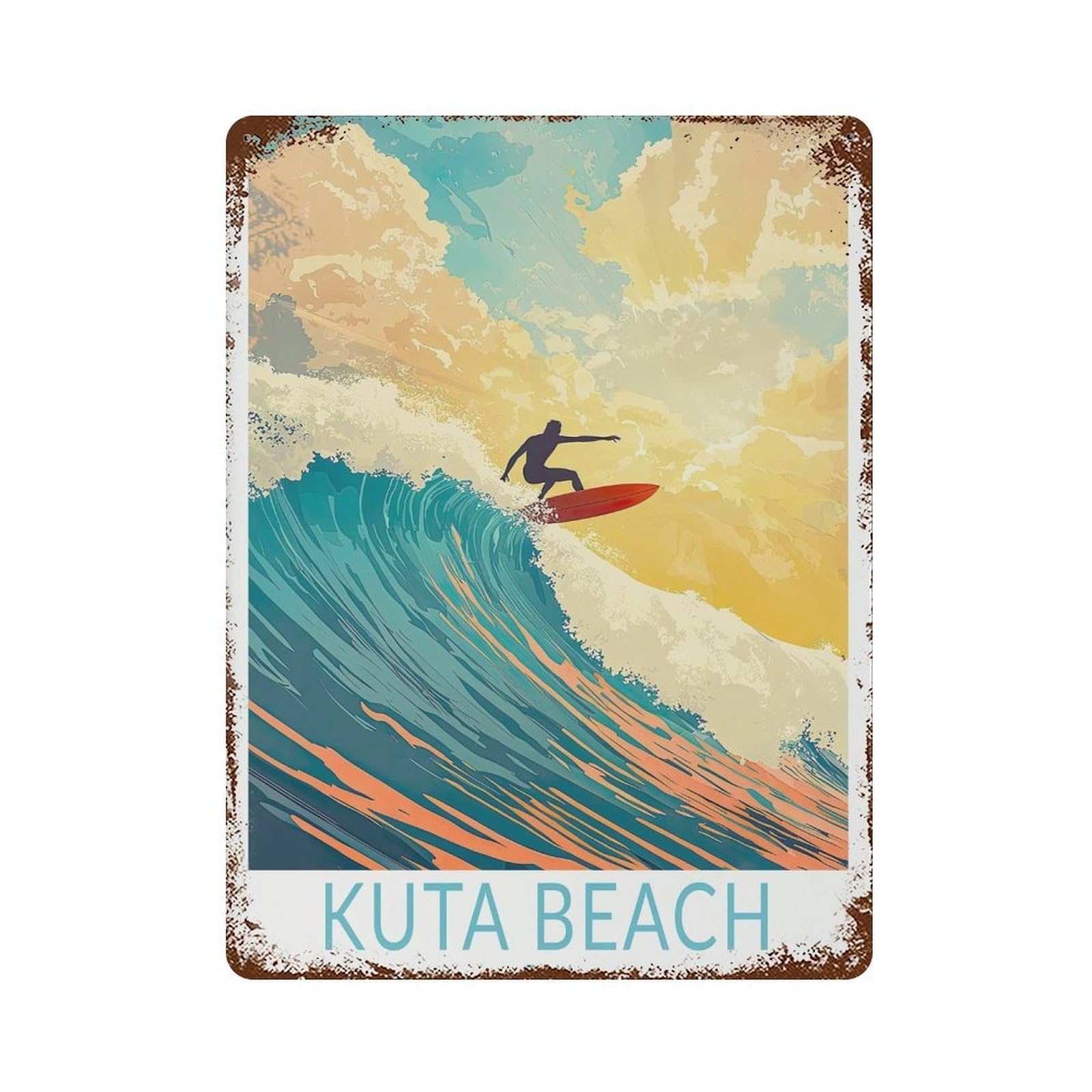 xiaoxiaoshen Kuta Beach Travel Bali City Surf Personalised Gifts, Birthday Presen (2) Wall Decor Art Metal Tin Poster Modern Home Decor Art Home Bar Shop Decorations Vintage Sign 40x30cm