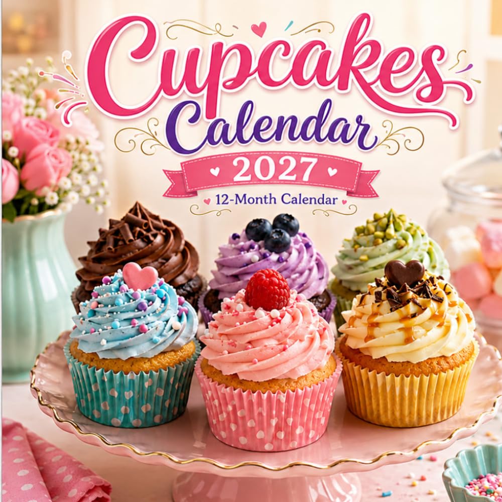 Cupcakes 2027 Calendar: 12 Months of Sweet Cupcake Creations and Delicious Dessert Photography