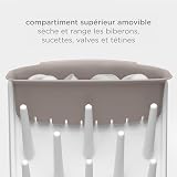 Ubbi Vertical Baby Bottle Drying Rack, Space Saving Countertop Drying Rack Baby Accessory, Taupe - 4