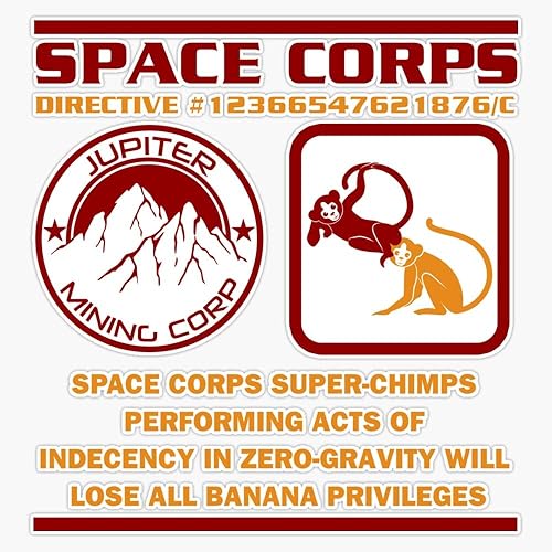 Jmc Space Corps Directive #1236 Banana Privileges Waterproof Vinyl Window Bumper Sticker Decal 5"
