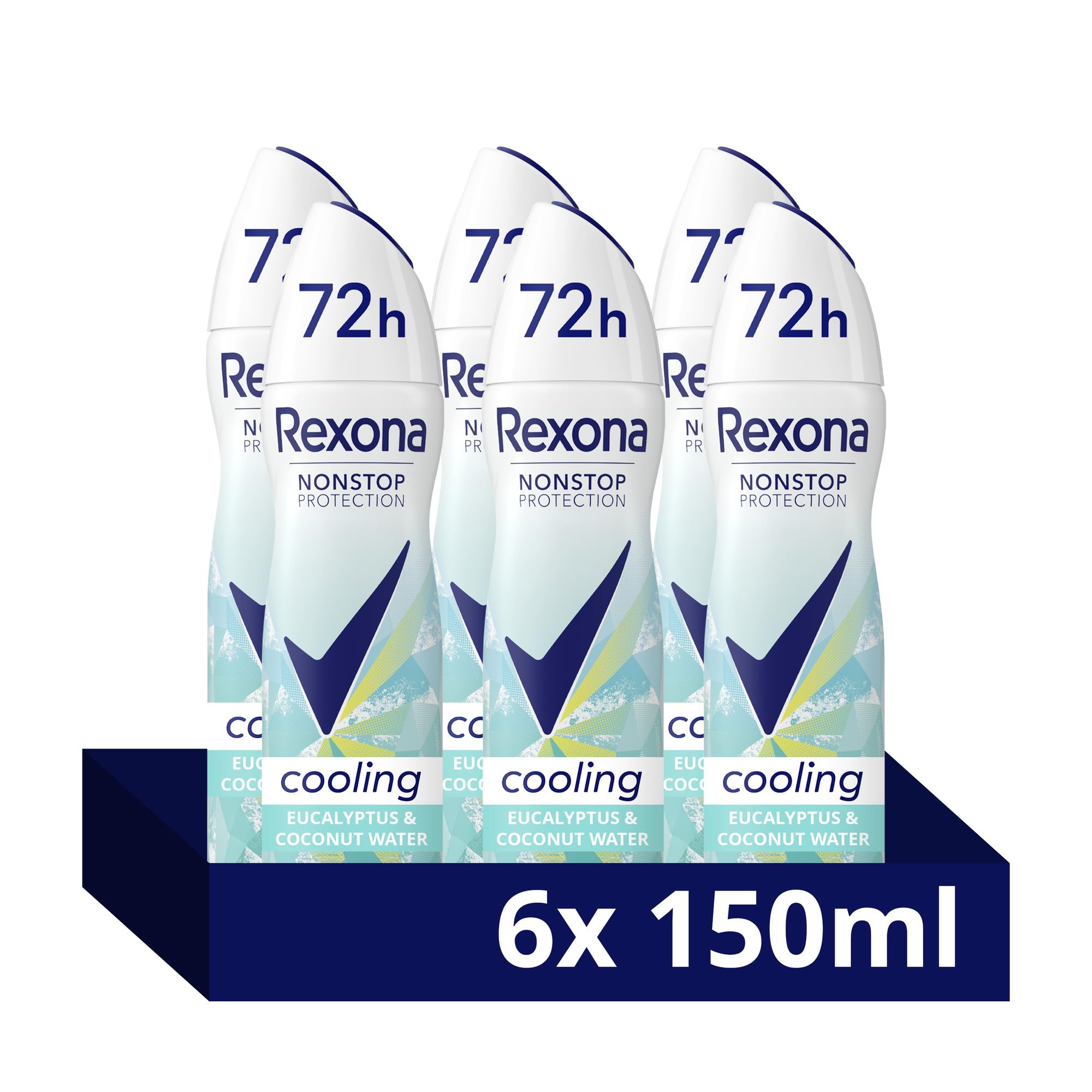 Rexona Nonstop Protection Anti Transpirant Spray Eucalyptus & Coconut Water Scent Deo Mit 72 Stunden Schutz Vor Schweiß Und Körpergeruch 6X150ml Do