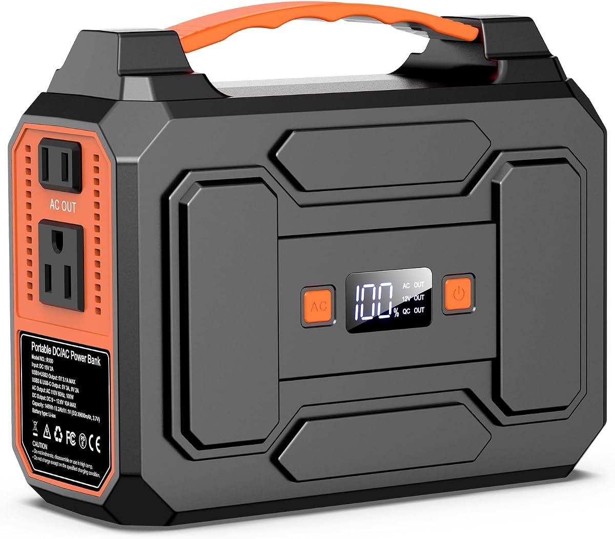 Portable Power Station, 146Wh 100W Solar Powered Power Bank with AC Outlet | Solar Generator Portable Charger Power Bank Battery Pack 110V for Home Outdoor Camping Emergency (Solar Panel NOT Included)