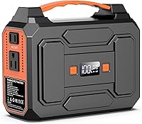 Vista 1 de Portable Power Station Bank 146Wh 200W Peak(100W Rated), Solar Powered Power Bank with AC Outlet 110V for Camping, Solar Charger Power Bank Battery