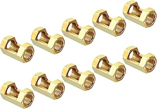 MECCANIXITY Iron Hexagon Nut M10 Thread 25mm Height Lamp Repair Parts for Lamp Pipe Zinc Plating Iron, Pack of 10