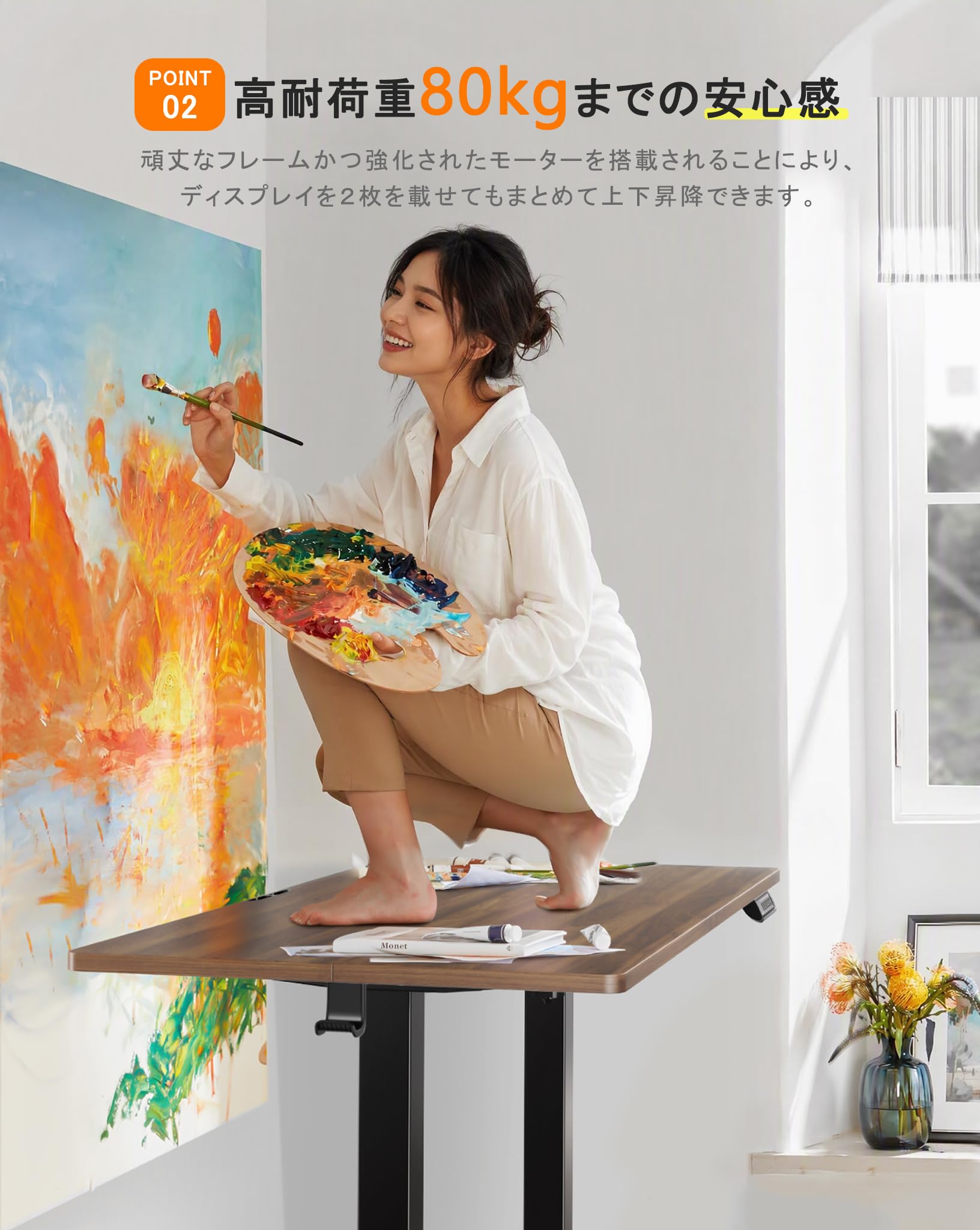 Amazon.co.jp: ErGear 電動 オフィスワークテーブル 昇降式デスク