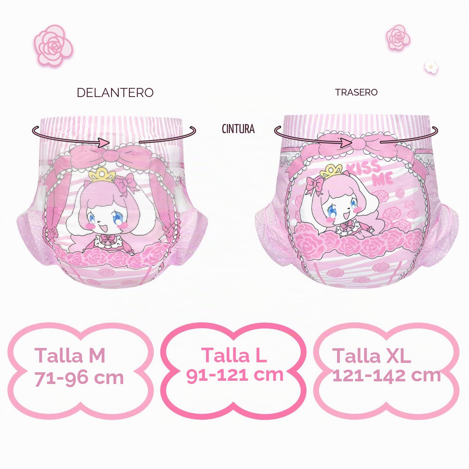 LittleForBig Little Beauty (M) - Pañal de tela con cierre de ajustable para adultos, 5500-5800 ml, 2 unidades