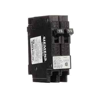 Siemens -HI Q1515NC Two 15-Amp Single Pole 120-Volt Non-Current Limiting Circuit Breaker