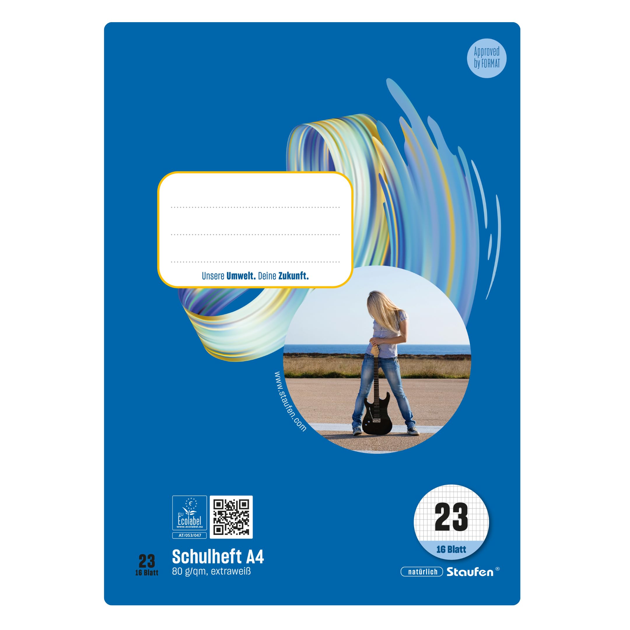 Staufen Style Schulheft - 10 Hefte je 16 Blatt, DIN A4, Lineatur 23 (5x9 mm rautiert), 80 g/m² Papier