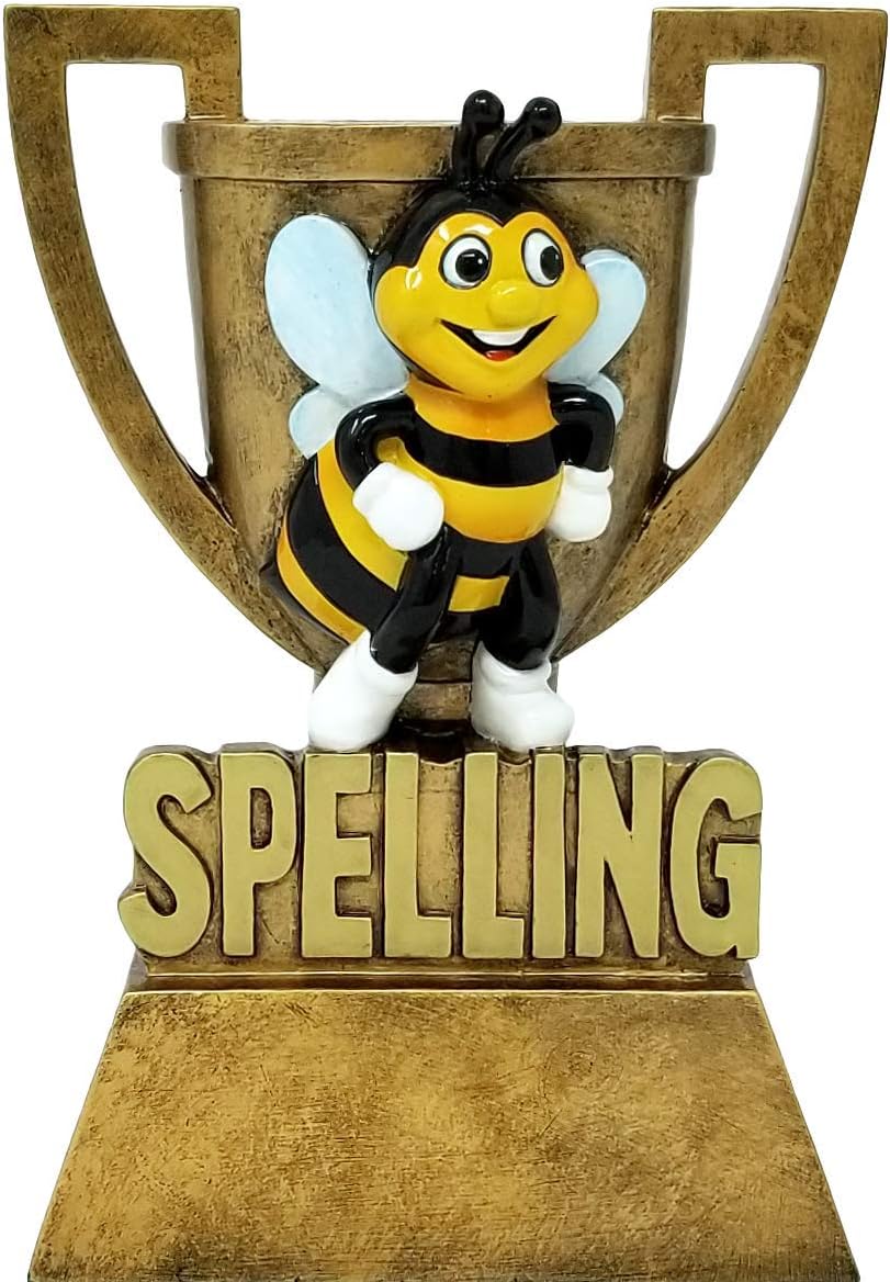 Decade Awards Spelling Bee Cup Trophy - 6 Inch Tall | Linguistic Brilliance Award | Celebrate Academic Excellence with a Colorful Spelling-B - Engraved Plate on Request