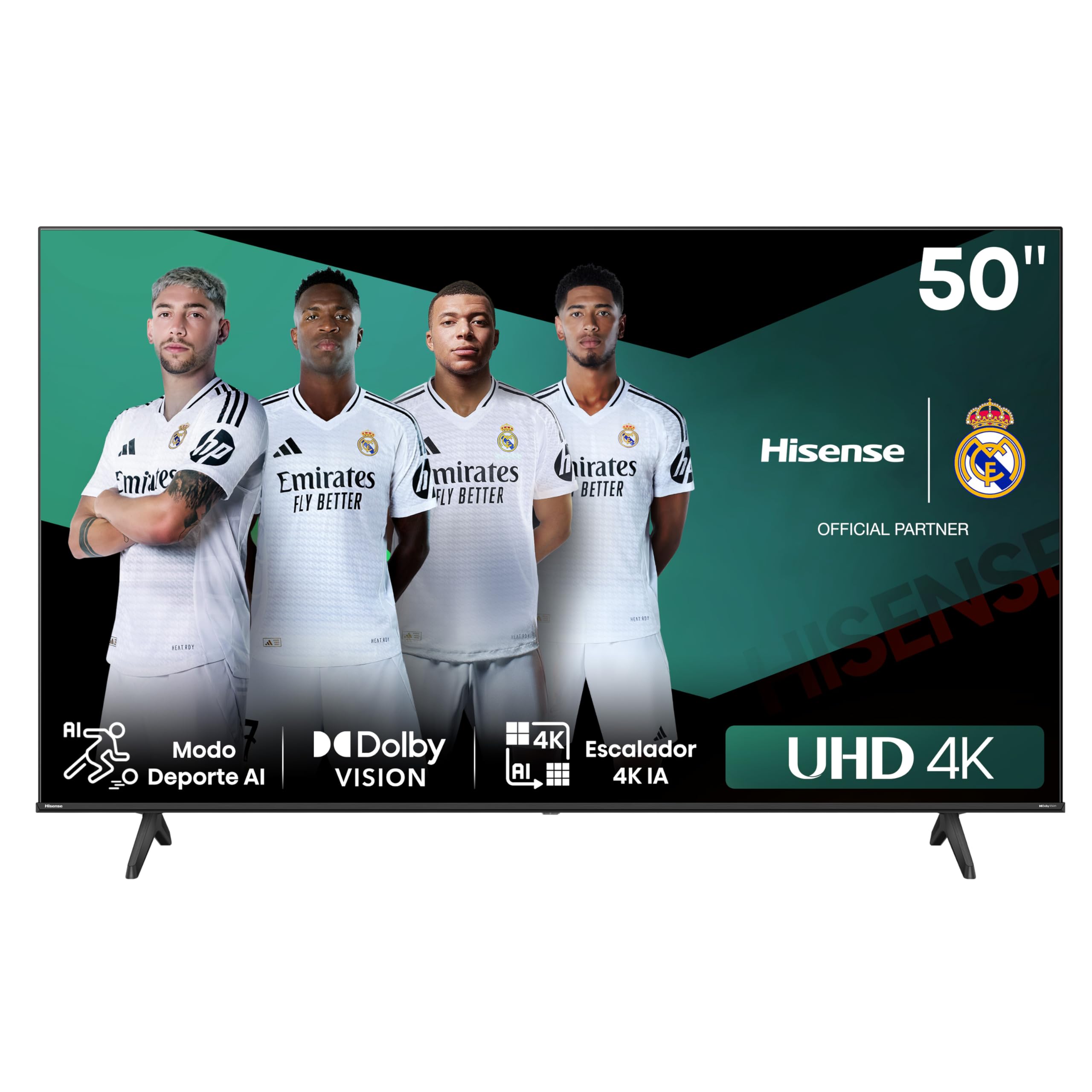 Hisense 50E6NT- UHD 4K,VIDAA Smart TV, 50 Pulgadas, Dolby Vision, Modo Juego Plus, DTS Virtual X, Control por Voz televisor, Doble Control de Volumen, Auto ordenación Canales TDT (Nuevo 2024)