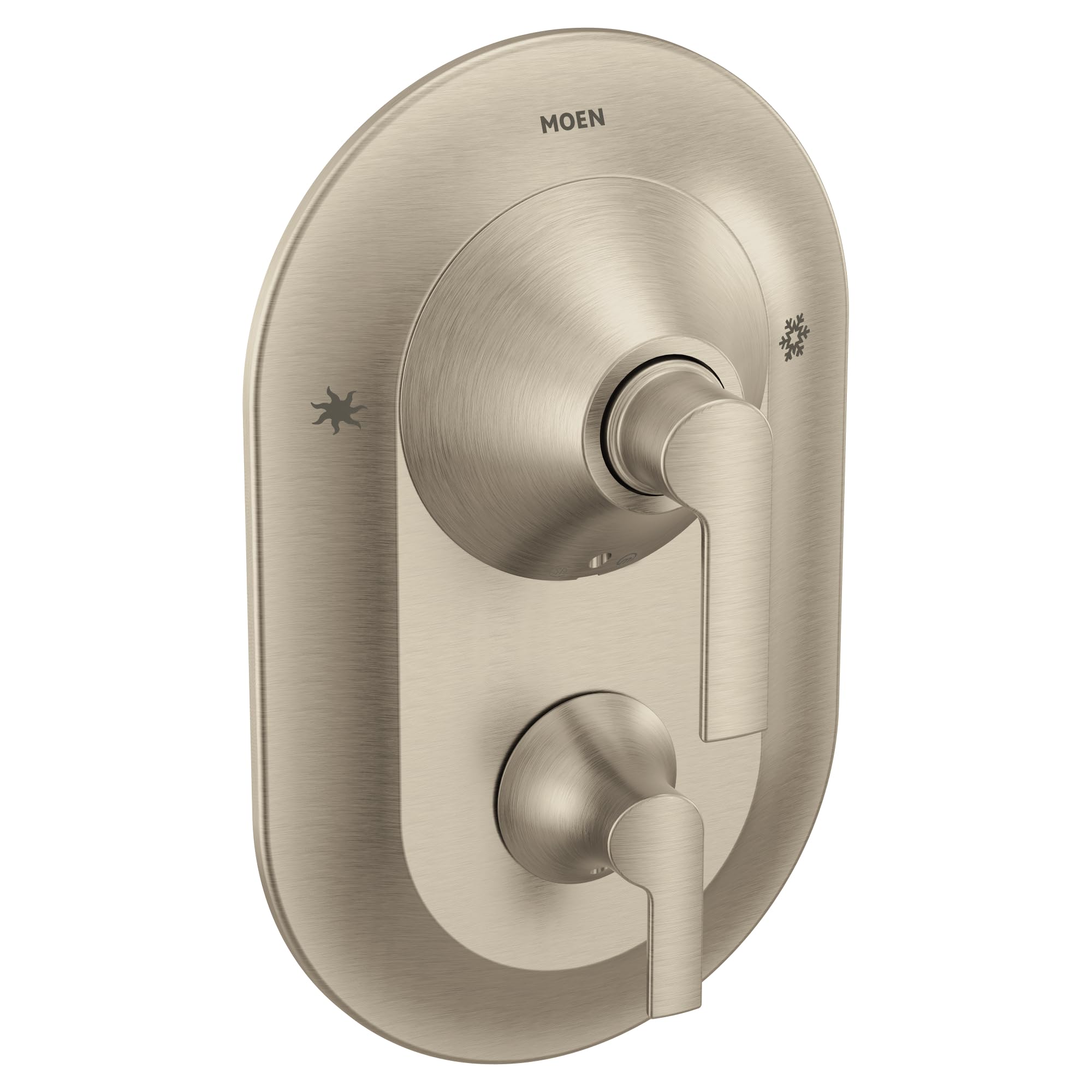 Moen TS983BN - Grifo De Bañera Romano De Dos Manijas De Arco Alto Con Ducha De Mano, Requiere Válvula, Níquel Cepillado