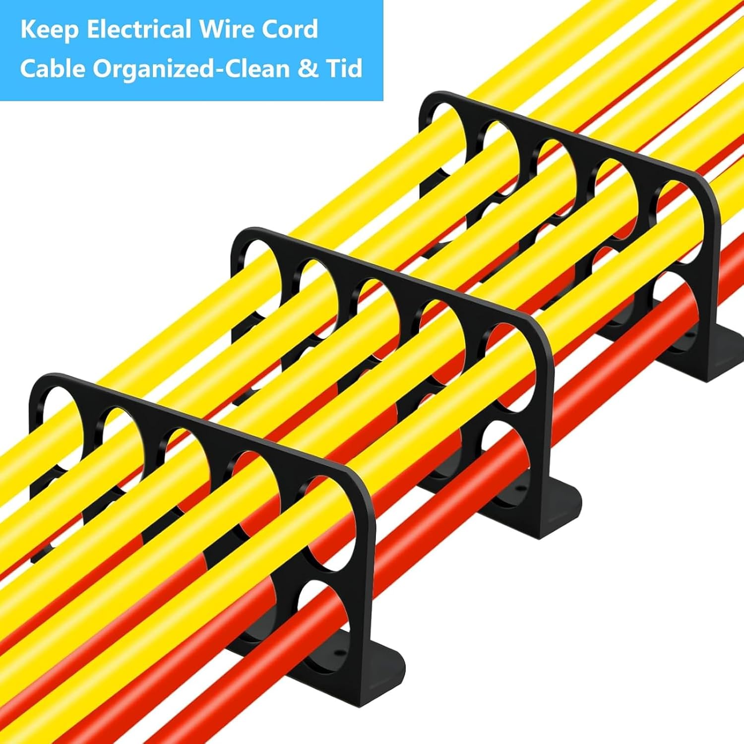 20Pack Cable Chase-Wire Bracket,Cable Support Wire Bracket Holder for NMB Electrical Cord Organized Management, Labor Time Saving, 1" with 10-Hole Design