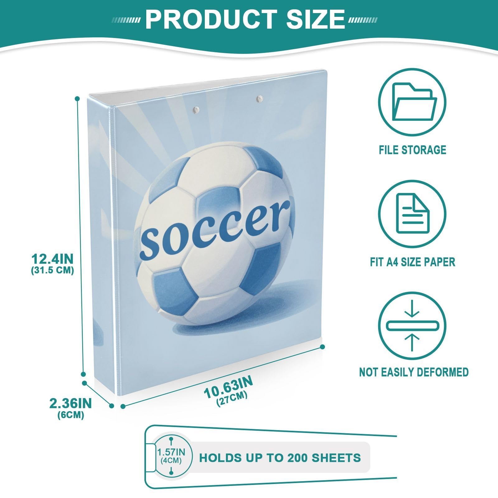 Raccoglitori per quaderni da 1 e mezzo pollice I Love Soccer