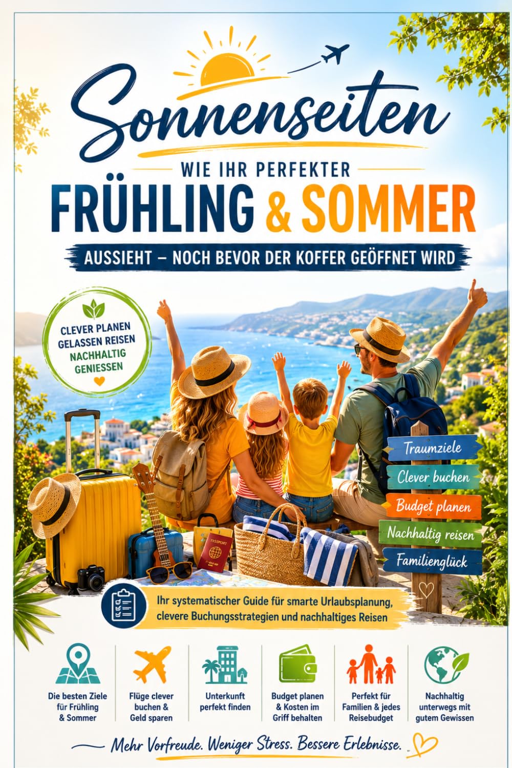 Sonnenseiten – Der komplette Reise-Guide für Frühling & Sommer: Von der ersten Idee bis zur perfekten Packliste: Flüge, Unterkünfte, Budget & nachhaltige Urlaubsplanung für Familien, Paare und Allein