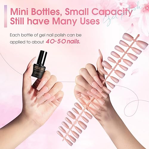 Miniatura 75 de ROSALIND Juego de esmaltes de uñas de gel color marrón nude, 12 colores blanco, nude marrón, esmalte de gel clásico para regalo de arte de uñas 12