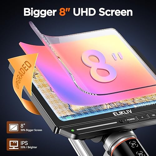 Miniatura 5 de Elikliv Microscopio digital de enfoque automático 4K EM4K-AF, microscopio de soldadura de 52MP para reparación de PCB, inspección de monedas y
