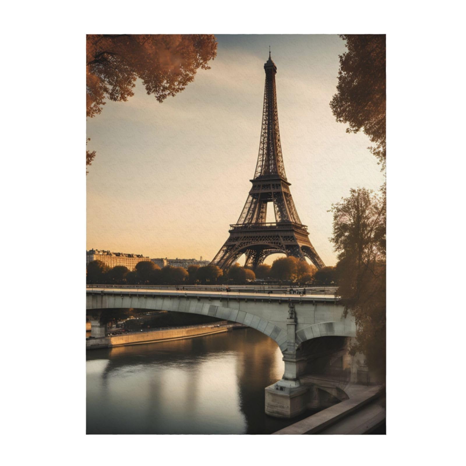 Couverture Tour Eiffel chaude légère et durable pour grand lit et canapé