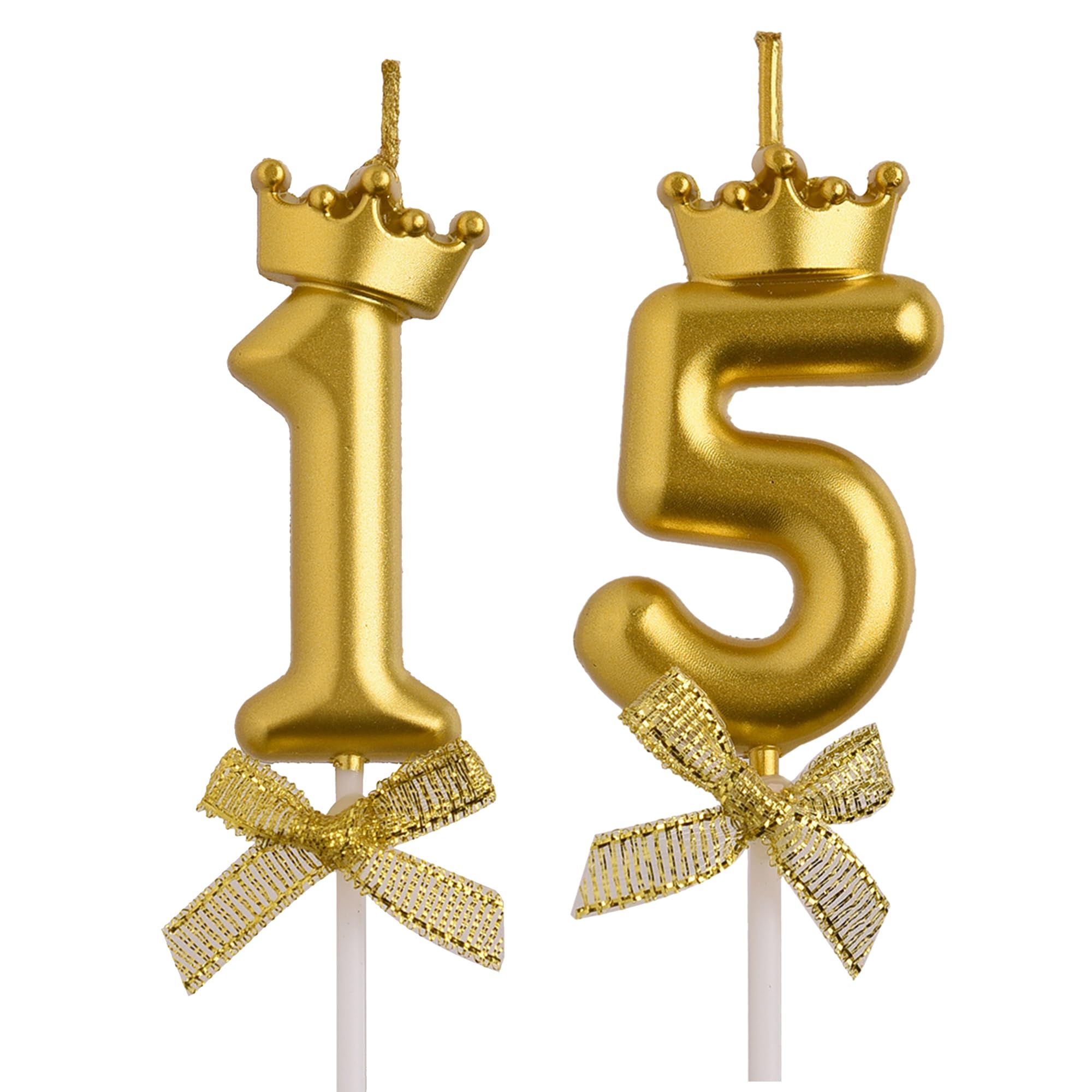 AOULADA 18th Birthday Candles - Rose Gold 3D Number Candles With Crown | Cake Topper Decorations