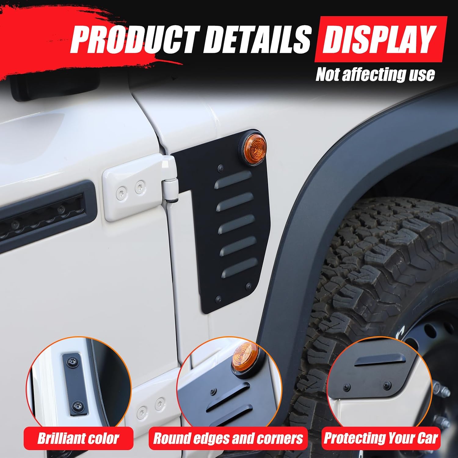 Car Fender Side Vents Compatible with INEOS Grenadier 2020-2024 Aluminum Alloy Car Side Air Flow Intake Hole Grille Decor Trim Auto Exterior Accessories
