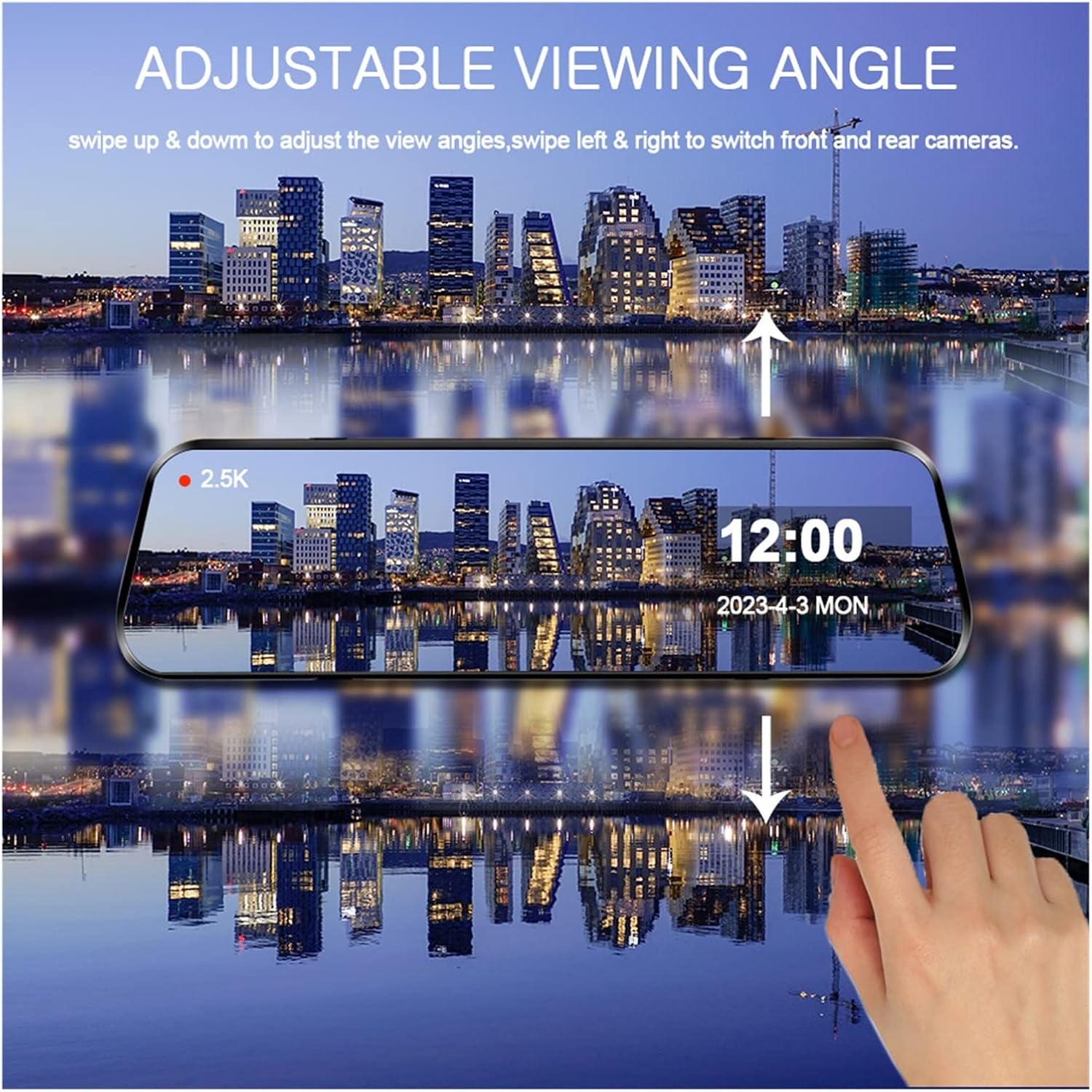 Instructions for adjusting the viewing angle on the HZLIMJDQ dash cam