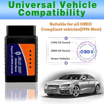 Upgrade OBD2 Bluetooth Adapter - Car Diagnostic Scanner Code Reader, Compatible with iOS/Android/Windows/iPhone/iPad Supports All Vehicles with OBDII Protocol (2 Pack)