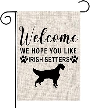 PWHAOO Irish Setters Garden Flag Welcome We Hope You Like Irish Setters Garden Flag Irish Setters Dog Welcome Flag Garden Decor You Like Irish Setters F