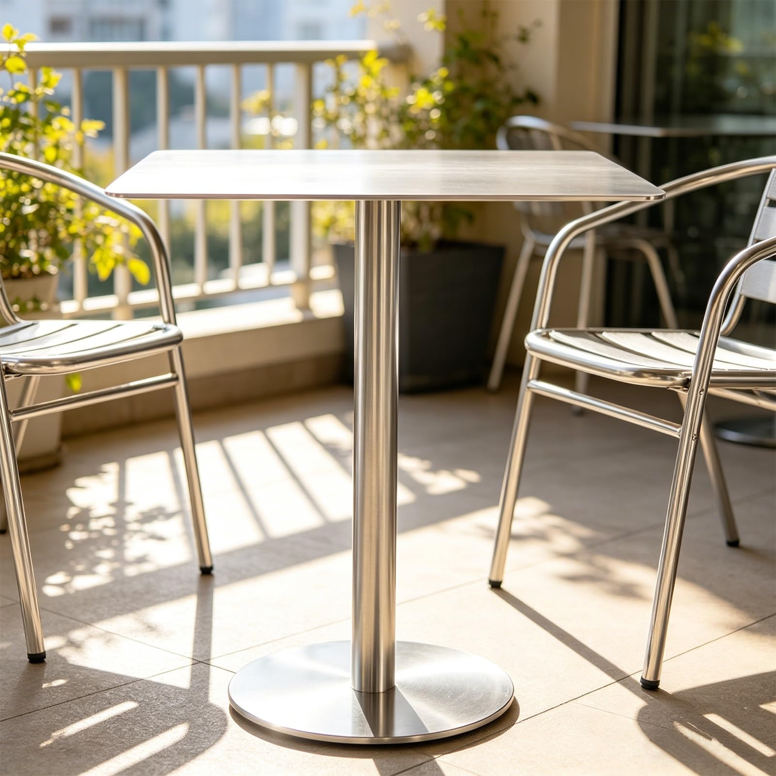 Table de salle à manger carrée pour restaurant cafés et jardin