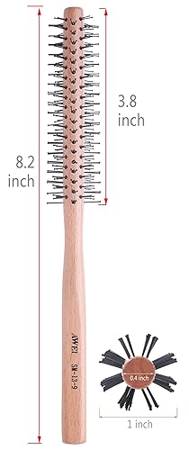 Miniatura 2 de PERFEHAIR Cepillo redondo pequeño para cabello corto, mini rodillo Quiff de 1 pulgada para mujeres y hombres, mejor para cabello fino, flequillo,