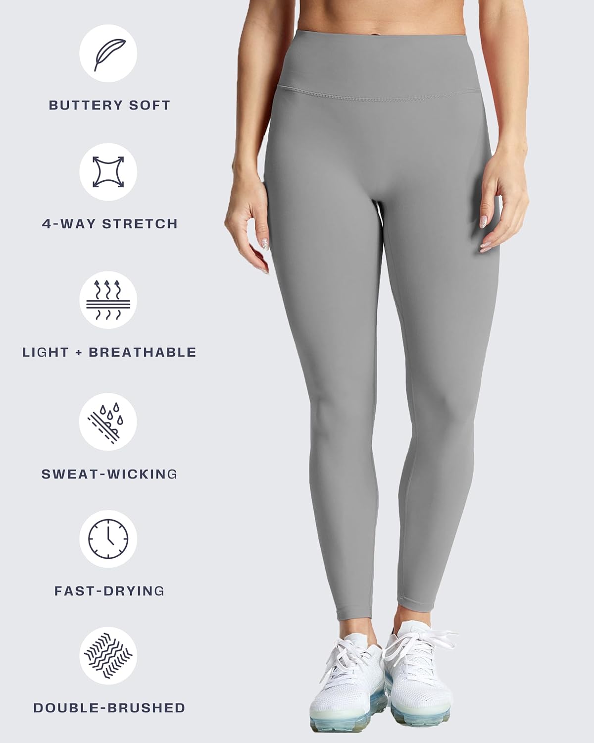 Aoxjox High Waisted Workout Leggings for Women Trinity Yoga Pants 26.5" - Image 5