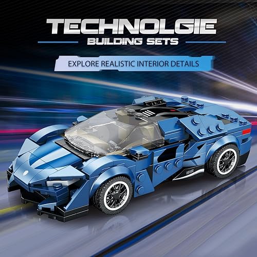 Miniatura 2 de MOC - Coches deportivos para niños, kit de construcción de autos de carreras coleccionables, regalos creativos para niños y niñas de 3-8, 8-12, kit