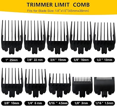10pcs Clipper Guard Cutting Comb for TPOB Slime2 - Black
