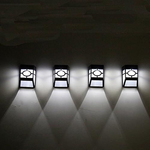 Miniatura 4 de 2 luces solares de pared para exteriores, arriba y abajo, iluminan del atardecer al amanecer, luces solares de porche al aire libre, IP44,