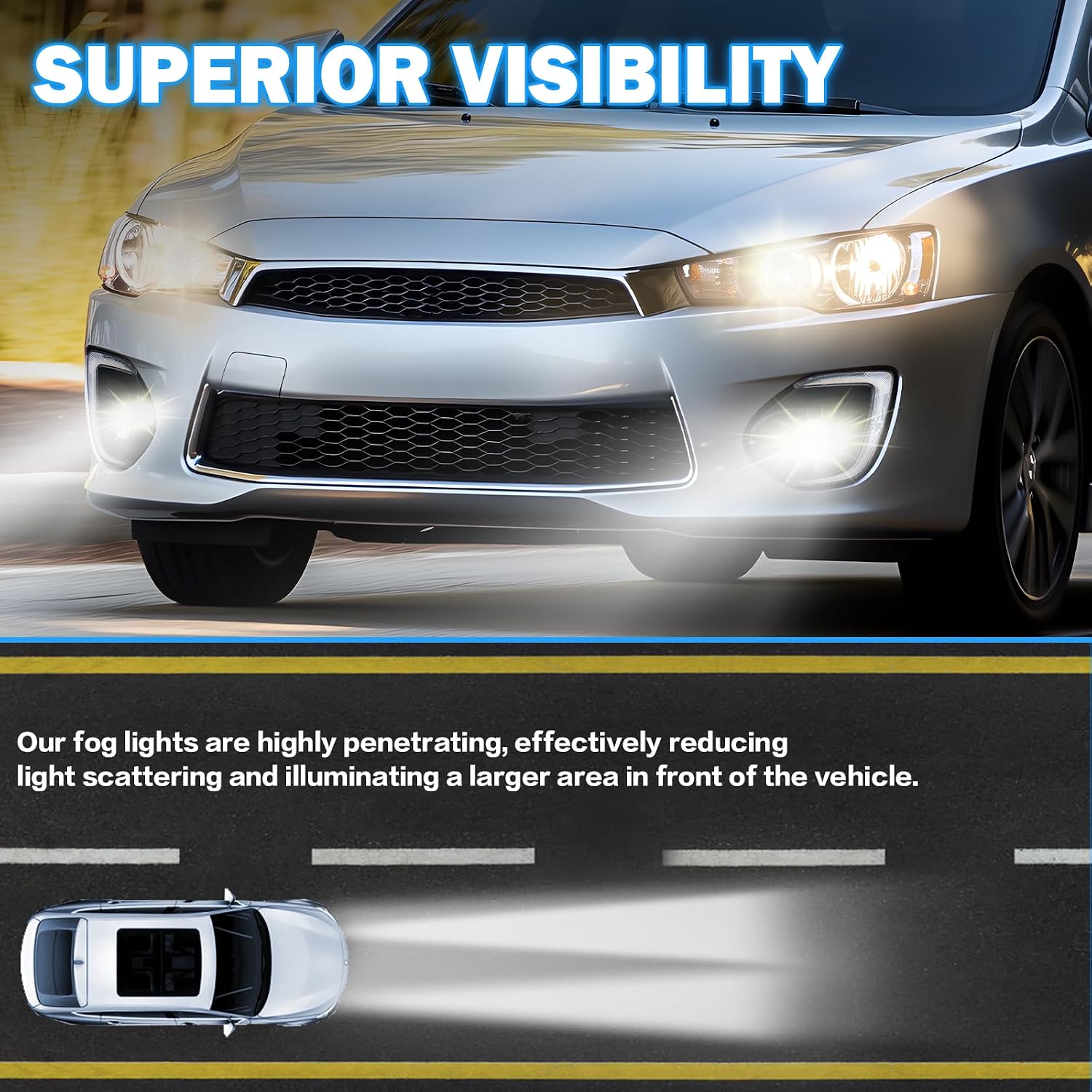 Fog Lights Compatible with 2016 2017 Mitsubishi Lancer 1 Pair Front Bumper Driving Fog Lamps- Clear Lens