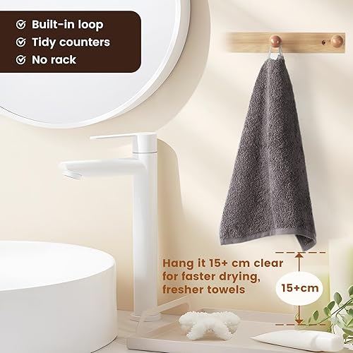 Vista 256 de SEMAXE - Juego de toallas de baño grises, 2 toallas de baño, 2 toallas de mano, 4 toallas faciales, toalla 100% algodón para baño, toalla suave