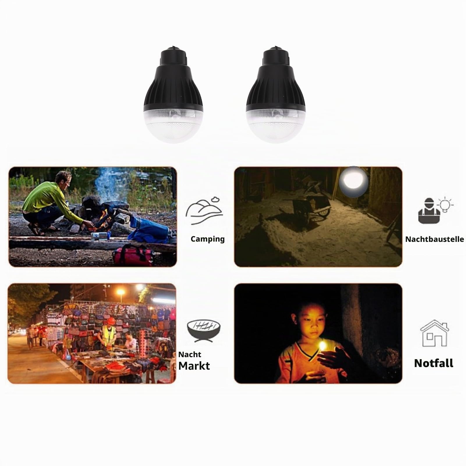 Tragbare Kraftwerksbank, Solar-Powerbank, 6000 MAh, Helle Scheinwerfer-Panel-Leuchte, 3 Glühbirnen, Tragbarer Griff, Solargenerator für Camping, Reisen