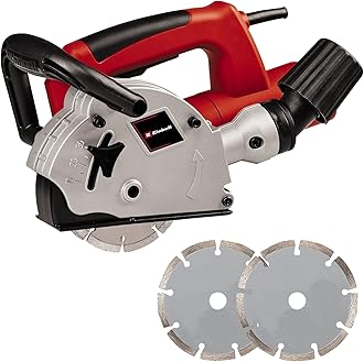Einhell TC-MA 1300 Wall Chaser with Dust Extractor | 1320W, 9000 RPM Idle Speed, 26mm Maximum Groove Cutting Width, 30mm Channel Depth | Includes 2X 125mm Cutting Discs