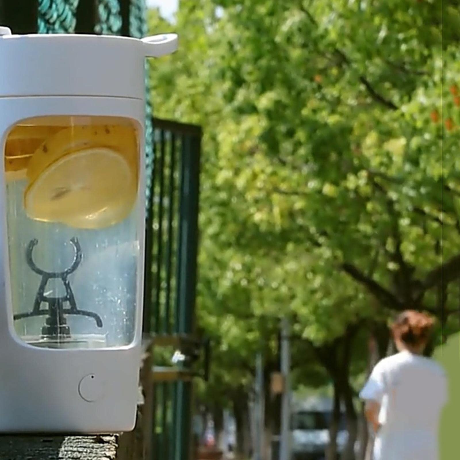 Shaker elettrico per proteine, in Tritan, senza BPA, colore: bianco